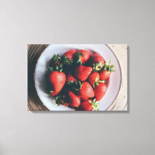 Aardbeien Keuken Muur Kunst Canvas (Voorkant)