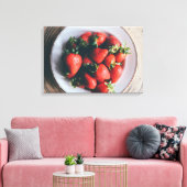 Aardbeien Keuken Muur Kunst Canvas Afdruk (Insitu (Woonkamer))