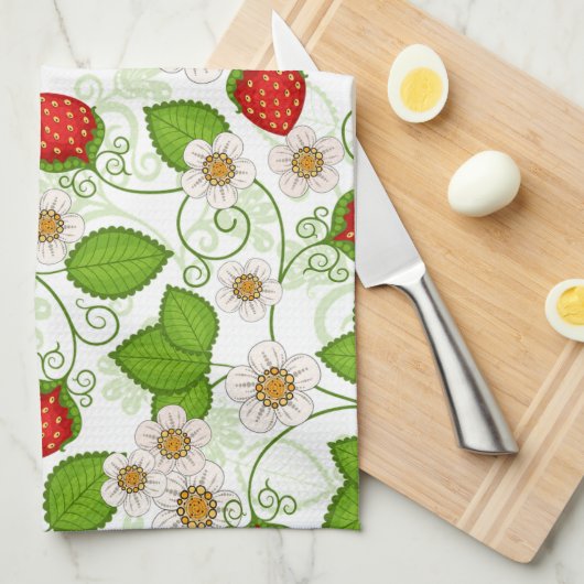  aardbeien keukenhanddoeken (Quarter Fold)