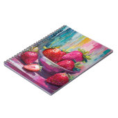 Aardbeien Kleurrijke Moderne Abstracte Schilderij Notitieboek (Linkerzijde)