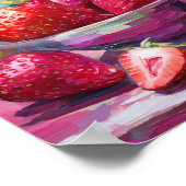 Aardbeien Kleurrijke Moderne Abstracte Schilderij Poster (Hoek)