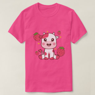Aardbeien Koe, Cute Koe, Roze Koe Pet T-shirt