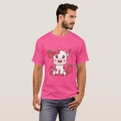 Aardbeien Koe, Cute Koe, Roze Koe Pet T-shirt (Voorkant volledig)