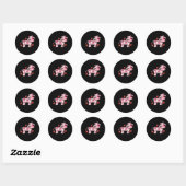 Aardbeien Koe Cute Pink Koe Ronde Sticker (Vel)