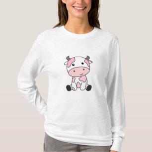 Aardbeien Koe Cute Pink Strawberry Koe Kawaii T-shirt