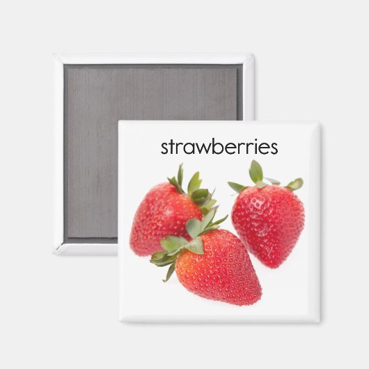 Aardbeien Koelkast Magnet (Voorkant / Achterkant)