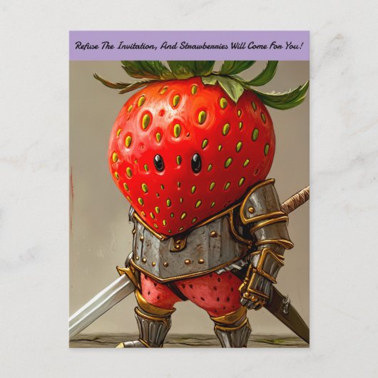 Aardbeien Krijger Briefkaart (Voorkant)