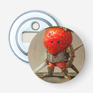Aardbeien Krijger Button Flesopener