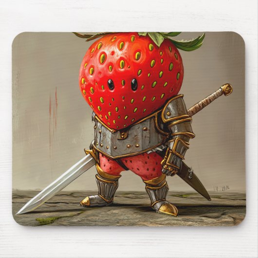 Aardbeien Krijger Muismat (Voorkant)