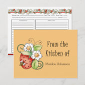 Aardbeien Lady Bugs Recipe Kaarten (Voorkant / Achterkant)