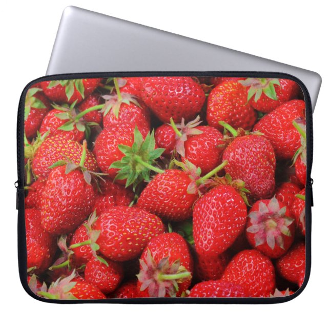 Aardbeien Laptop Sleeve (Voorkant)