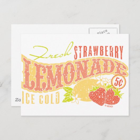 Aardbeien limonade briefkaart (Voorkant / Achterkant)