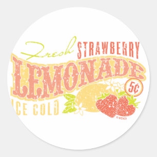 Aardbeien limonade ronde sticker