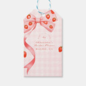 Aardbeien Lint Bruidsdouche Cadeaulabel (Voorkant)