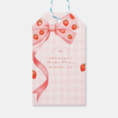 Aardbeien Lint Bruidsdouche Cadeaulabel (Achterkant)
