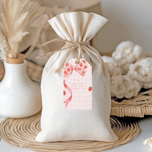 Aardbeien Lint Bruidsdouche Cadeaulabel