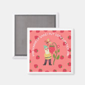 Aardbeien Lipstick magnet (Voorkant / Achterkant)