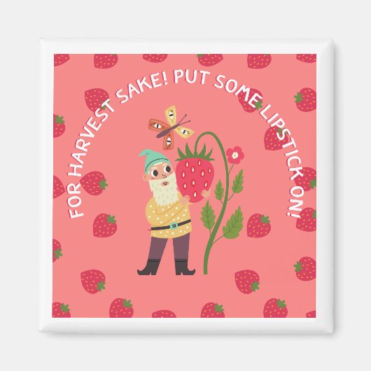 Aardbeien Lipstick magnet (Voorkant)