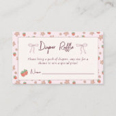 Aardbeien Luier Raffle Zomer Baby shower Informatiekaartje (Voorkant)