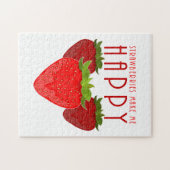 aardbeien maken me gelukkig legpuzzel (Horizontaal)