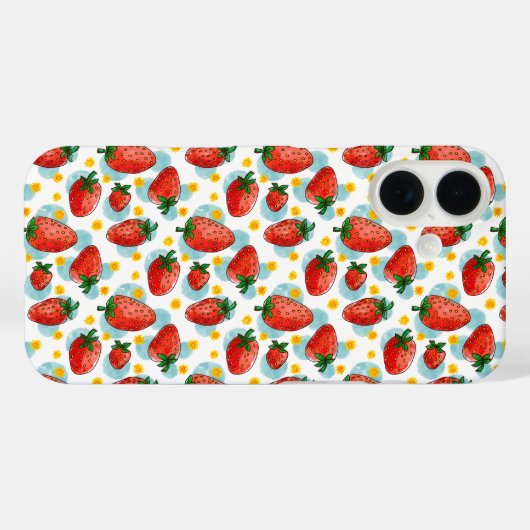 Aardbeien & margrieten Case-Mate iPhone case (Achterkant (horizontaal))