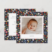 Aardbeien marine Baby Geboorteaankondiging Aankondiging (Voorkant / Achterkant)