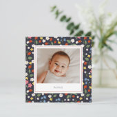 Aardbeien marine Baby Geboorteaankondiging Aankondiging (Staand voorkant)