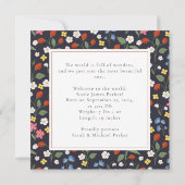 Aardbeien marine Baby Geboorteaankondiging Aankondiging (Achterkant)