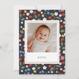 Aardbeien marine Baby Geboorteaankondiging Aankondiging