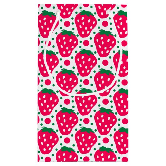 Aardbeien Meisje 1e verjaardag Kleine Gift Bag Klein Cadeauzakje (Achterkant)