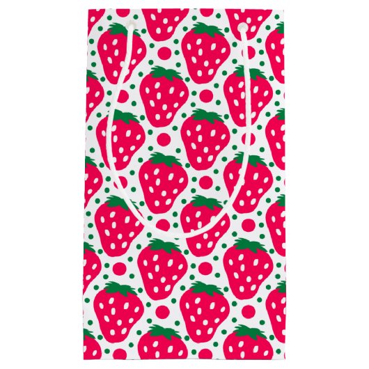 Aardbeien Meisje 1e verjaardag Kleine Gift Bag Klein Cadeauzakje (Voorkant)