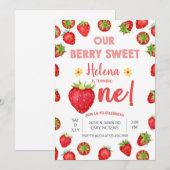 Aardbeien meisje bessen een lieflijke verjaardagsu kaart (Voorkant / Achterkant)