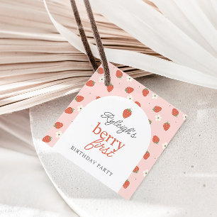 Aardbeien Meisjes Berry Eerste Verjaardagsfeest Bedankjes Labels