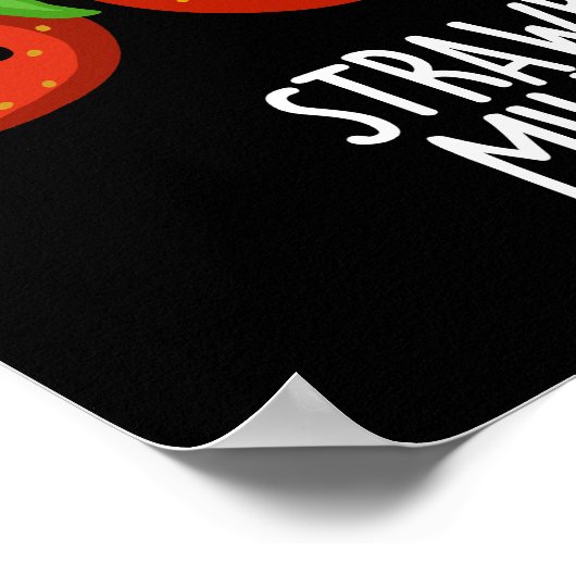 Aardbeien Melk Shake Funny Food Pun Dark BG Poster (Hoek)