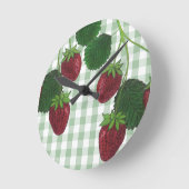 Aardbeien met acrylwand ronde klok (Hoek)