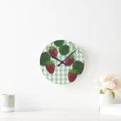 Aardbeien met acrylwand ronde klok (Huis)