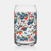 Aardbeien Met Bosbessen En Vlinders Blikvorm Glas (Links)