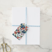 Aardbeien Met Bosbessen En Vlinders Cadeaulabel (Met Touw)