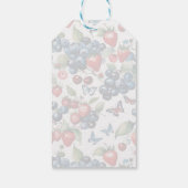 Aardbeien Met Bosbessen En Vlinders Cadeaulabel (Achterkant)