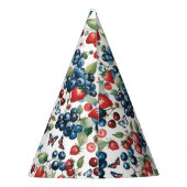 Aardbeien met bosbessen en vlinders feesthoedjes (Achterkant)