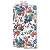 Aardbeien Met Bosbessen En Vlinders Heupfles (Links)