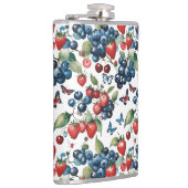 Aardbeien Met Bosbessen En Vlinders Heupfles (Rechts)