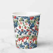 Aardbeien Met Bosbessen En Vlinders Papieren Bekers (Links)