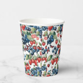 Aardbeien Met Bosbessen En Vlinders Papieren Bekers (Rechts)