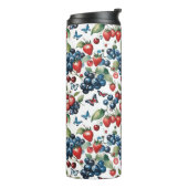 Aardbeien Met Bosbessen En Vlinders Thermosbeker (Gedraaid links)
