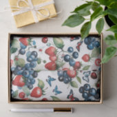 Aardbeien Met Bosbessen En Vlinders Tissuepapier (Geschenk)