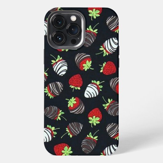 Aardbeien met chocolade iPhone hoesje (Achterkant)