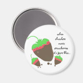 Aardbeien met chocolade magneet (Voorkant / Achterkant)