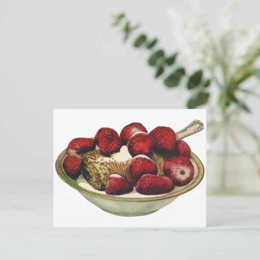  aardbeien met een gezond ontbijtontbijt (Staand voorkant)