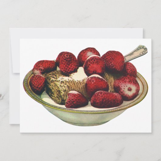 aardbeien met een gezond ontbijtontbijt kaart (Voorkant)